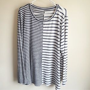 Lane Bryant Striped Pullover Fleece Sweater